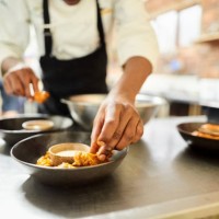 restaurant chef preparing a dish - food stock pictures, royalty-free photos & images