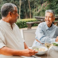 retirement, health and fine dining with elderly couple on vacation, holiday or getaway together. food, love and happy old age man and woman eating lunch in restaurant and enjoying bonding time - food stock pictures, royalty-f