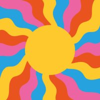 retro banner with sun and rays in style of 70s. - concert stock illustrations
