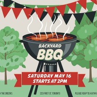 retro style bbq party invitation template - garden decoration stock illustrations