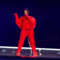 Rihanna performs during the Apple Music Super Bowl LVII Halftime Show at State Farm Stadium on February 12, 2023 in Glendale, Arizona.