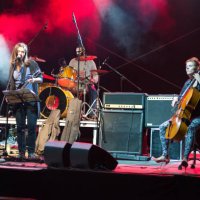 rock band playing on the stage - concert stock pictures, royalty-free photos & images