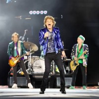 Ronnie Wood, Mick Jagger and Keith Richards of The Rolling Stones perform during the final night of the Hackney Diamonds '24 Tour at Thunder Ridge...