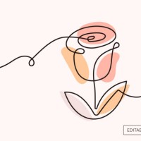 rose continuous line illustration - garden decoration stock illustrations