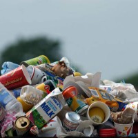 Rubbish generated by the 100,000 plus crowd at the Glastonbury Festival, Worthy Farm, Somerset. 06/03/04: Workers believe the Government should...