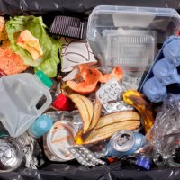 rubbish in bin unsorted - food stock pictures, royalty-free photos & images
