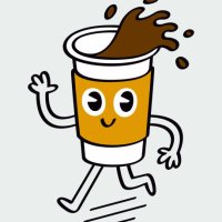 running coffee cup - junk food stock illustrations