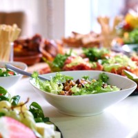 salads and snacks on a table - food stock pictures, royalty-free photos & images