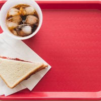 sandwich and soda on tray - food stock pictures, royalty-free photos & images