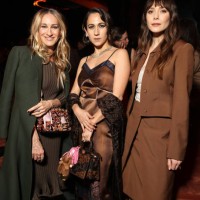Sarah Jessica Parker, Delfina Delettrez-Fendi and Elizabeth Olsen are seen front row at the Fendi fashion show during Milan Fashion Week Womenswear...