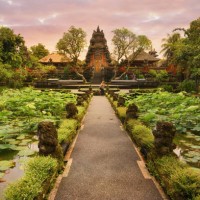 saraswati temple, ubud, bali - garden decoration stock pictures, royalty-free photos & images