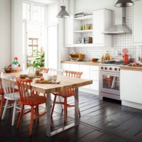 scandinavian domestic kitchen and dining room - home decoration stock pictures, royalty-free photos & images