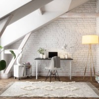 scandinavian style attic modern home office interior - home decoration stock pictures, royalty-free photos & images