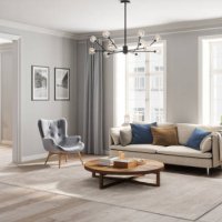 scandinavian style cozy living room interior - home decoration stock pictures, royalty-free photos & images