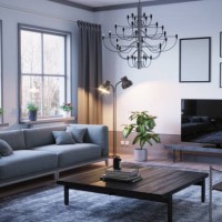 scandinavian style living room interior - home decoration stock pictures, royalty-free photos & images