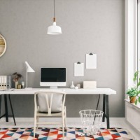 scandinavian style modern home office interior - home decoration stock pictures, royalty-free photos & images