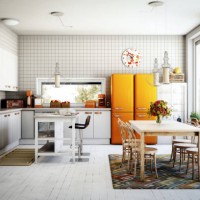 scandinavische binnenlandse keuken - home decoration stockfoto's en -beelden