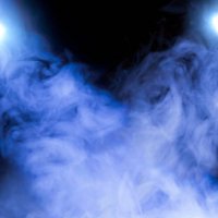 scene, blue stage lighting with gold colored spotlights and blue smoke - concert stock pictures, royalty-free photos & images