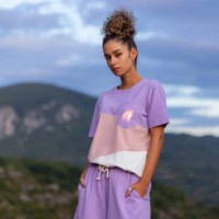 scenic serenity in purple outfit - fashion stock pictures, royalty-free photos & images