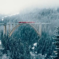 scenic view of train on viaduct in switzerland - travel stock pictures, royalty-free photos & images