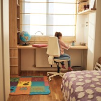 schoolgirl studying at home - home decoration stock pictures, royalty-free photos & images