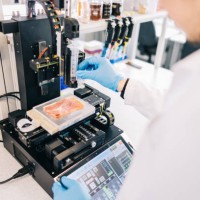 scientist setting up bio-ink printer - food stock pictures, royalty-free photos & images