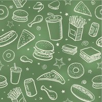 seamless fast food background - junk food stock illustrations