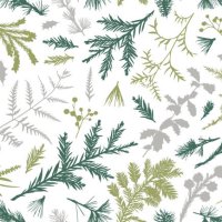 seamless realistic christmas plants wallpaper background - home decoration stock illustrations