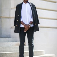 Serge Ibaka attends the Balmain Menswear Spring/Summer 2018 show as part of Paris Fashion Week on June 24, 2017 in Paris, France.
