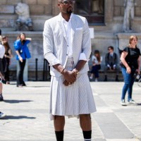 Serge Ibaka is seen outside Thom Browne during Paris Fashion Week - Menswear Spring/Summer 2020 on June 22, 2019 in Paris, France.