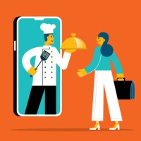 serving food - chef - businesswoman - junk food stock illustrations