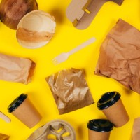 set of paper containers and utensils - junk food stock pictures, royalty-free photos & images