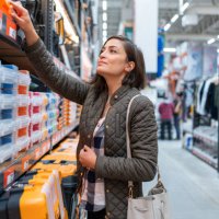 shopping at construction store - home decoration stock pictures, royalty-free photos & images