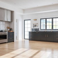 side view of retro anthracite, stainless steel and marble kitchen with old-fashioned windows - food stock pictures, royalty-free photos & images