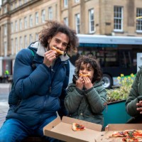 silly pizza face - junk food stock pictures, royalty-free photos & images