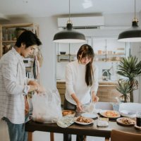 simple weekend in city life, unpacking delivery food. - junk food stock pictures, royalty-free photos & images