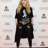 Singer Madonna arrives at the Marquee Nightclub at The Cosmopolitan of Las Vegas to host an after party for her Rebel Heart Tour concert stop on...