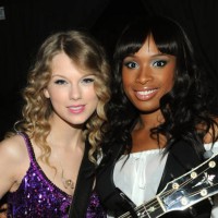 Singers Taylor Swift and Jennifer Hudson pose backstage during Brooks & Dunn's The Last Rodeo Show at the MGM Grand Garden Arena on April 19, 2010 in...