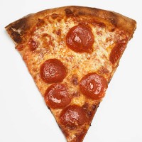 slice of pizza, white background, overhead view - food stock pictures, royalty-free photos & images