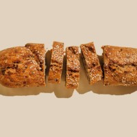 sliced bread on beige background. flat lay, top view, copy space - food stock pictures, royalty-free photos & images