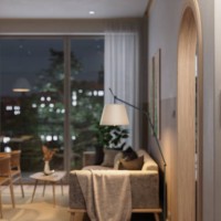 smart home automation system with in living room with blurred background - home decoration stock pictures, royalty-free photos & images