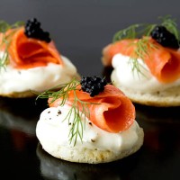 smoked salmon blinis - food stock pictures, royalty-free photos & images