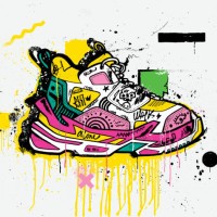 sneaker pop art - fashion stock illustrations