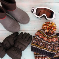 snow accessories. flat lay - fashion stock pictures, royalty-free photos & images