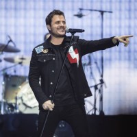 Spanish singer Dani Martin performs in concert at Palau Sant Jordi on November 13, 2021 in Barcelona, Spain.