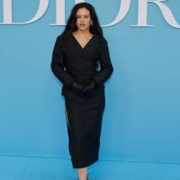 Spanish singer Rosalia poses upon arrival ahead of Christian Dior Women Ready-to-wear Spring-Summer 2025 show as part of the Paris Fashion Week, in...