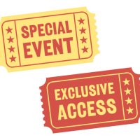 special event exclusive access red yellow tickets - concert stock illustrations