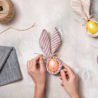 spring flat lay. rustic table top view. easter day background. - home decoration stock pictures, royalty-free photos & images