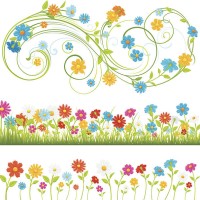 spring flowers - garden decoration stock illustrations