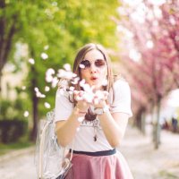spring portrait of a beautiful woman - garden decoration stock pictures, royalty-free photos & images